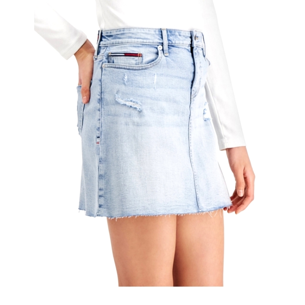 NWT Tommy Hilfiger. Distressed Denim Mini Skirt